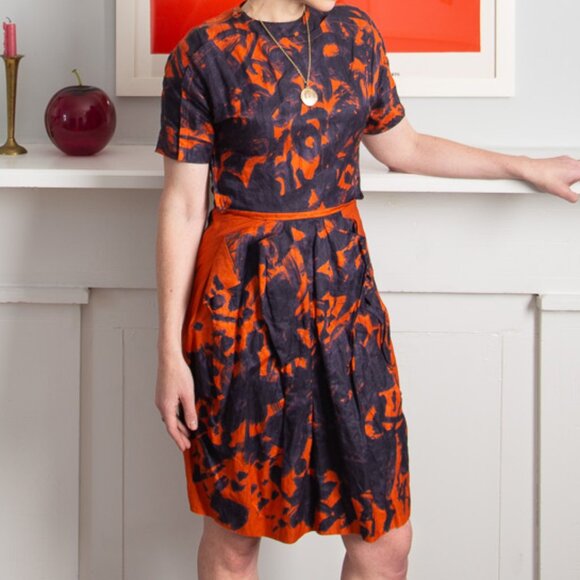 Cacharel Dress- stunning cut and pattern- size US 6 - Picture 6 of 15